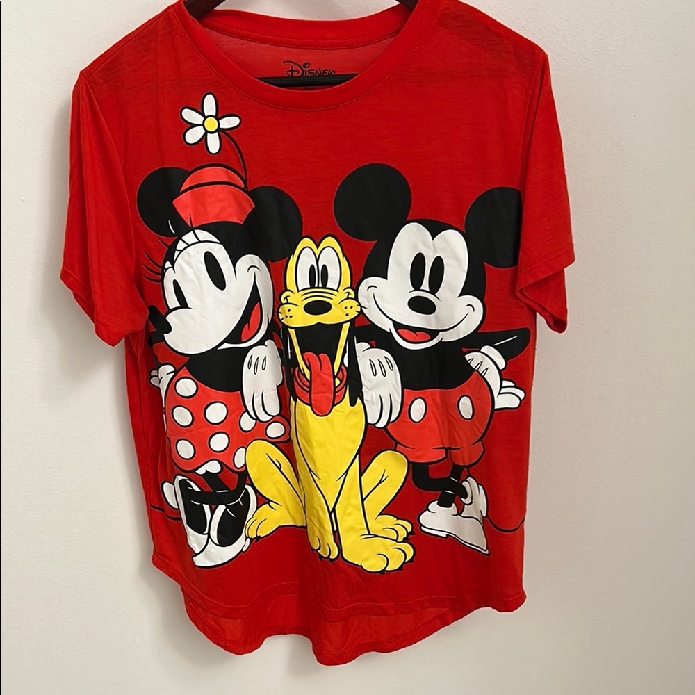 Disney Mickey, Minnie & Pluto Graphic Tee Red 3XL